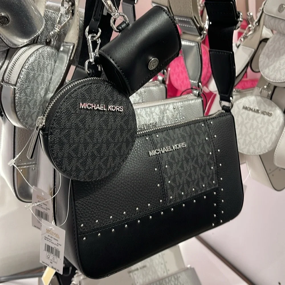 Michael Kors Jet Set Signature Logo Crossbody Bag with Case  Apple Airpods Pro®
